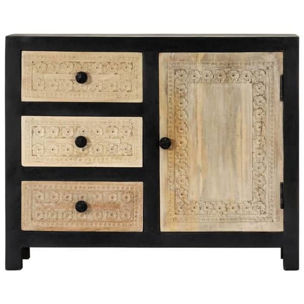 Maison Exclusive - Håndskåret sidebord Grå 75x35x60 cm Mango