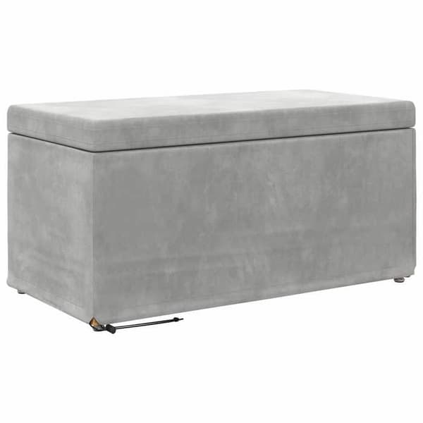 Taburet - EKSKLUSIV HUS - 81x41x40 cm - Velour - Komposittræ - Lys grå Ljusgrått