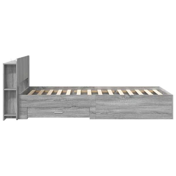 Maison Exclusive - Sängram med förvaring Sonoma grå 90 x 200 cm