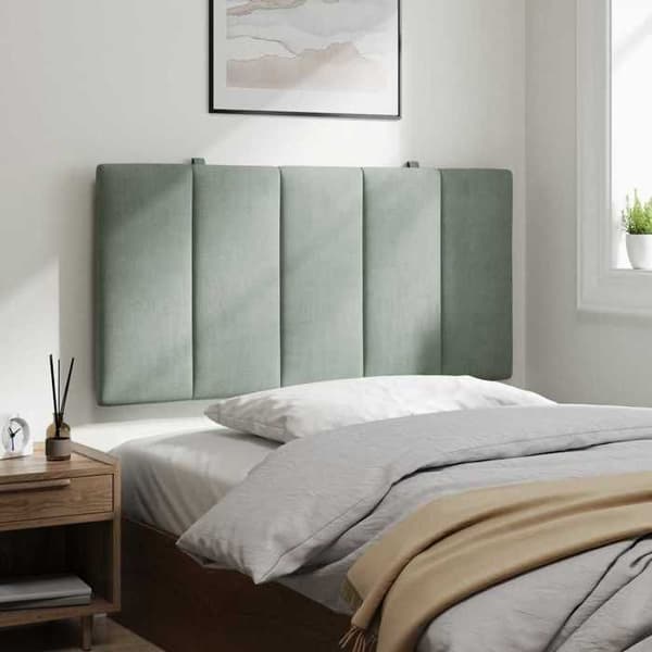 Maison Exclusive - Huvudgavelkudde Hanko ljusgrå 100 cm sammet