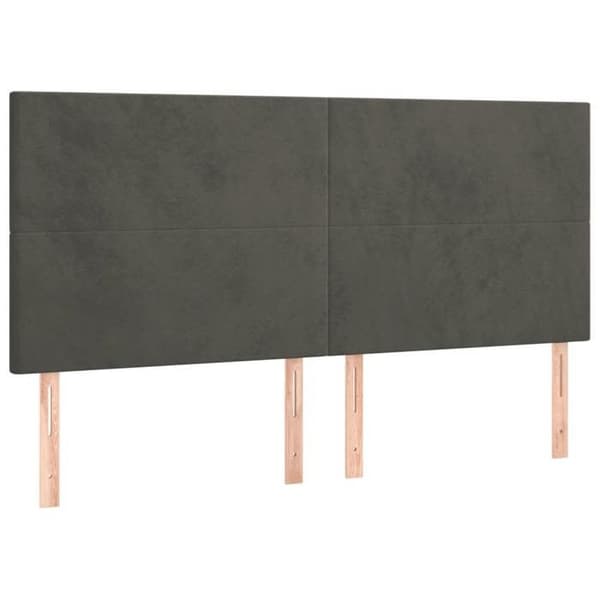 Maison Exclusive - LED-päätyharso Tummanharmaa 160x5x118/128 cm Sametti Mörkgrå
