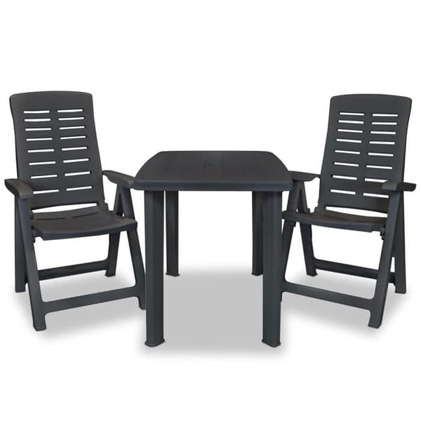 Maison Exclusive - Bistroset 3 delar Plast Anthracit antracit