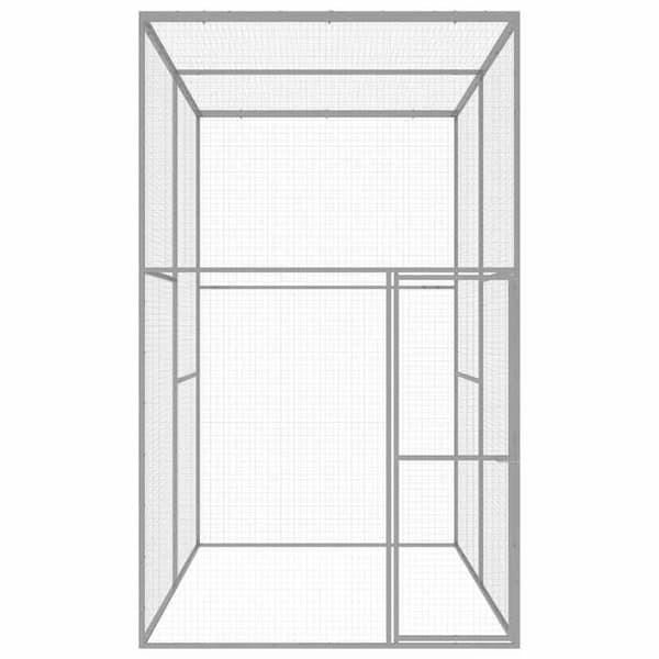 Kattbur - Exklusivt hus - Galvaniserat stål - 3 x 1,5 x 2,5 m - Låsbart dörr