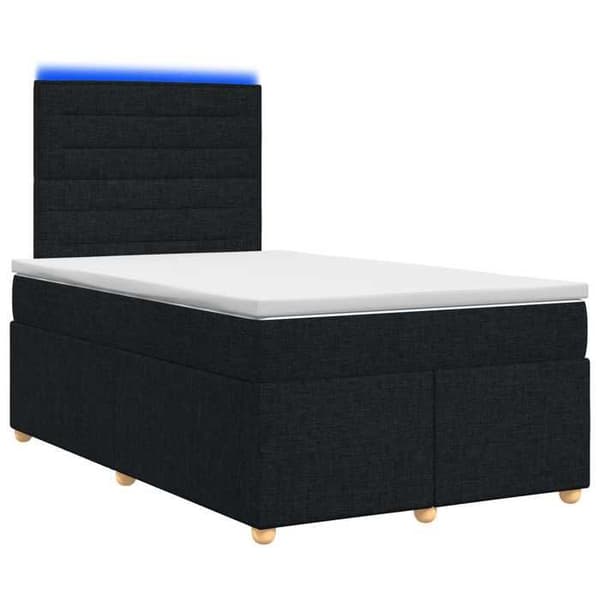 Maison Exclusive - Boxspring seng med madras Sort 120 x 200 cm Stof