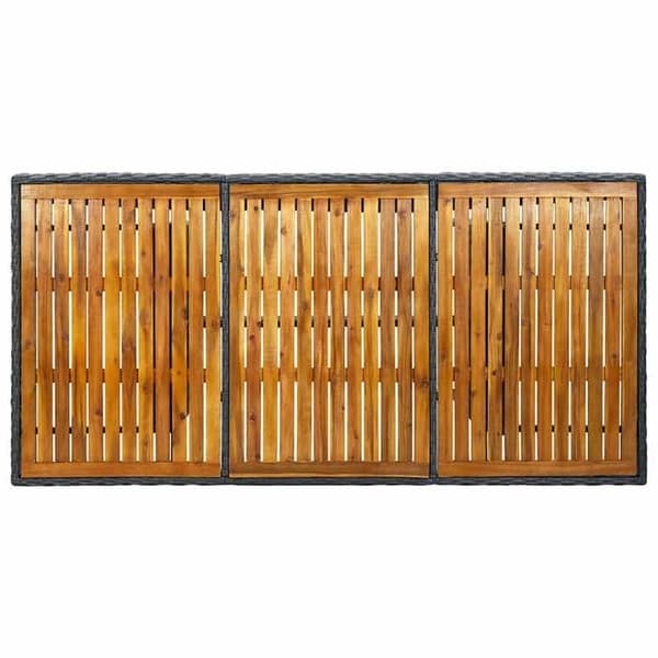 Maison Exclusive - Trädgårdsbord Mörkgrå Flätad resin och akaciaträ Mörkgrå