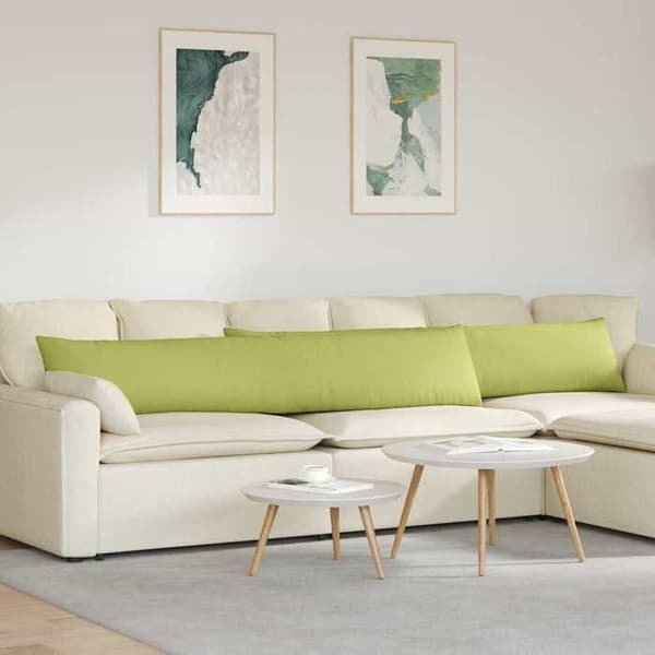 Sofa puder - EKSKLUSIV HUS - 200 x 40 cm (sæt 2) - Lys grøn - Lynlås betræk - Polyester fyld Ljusgrön