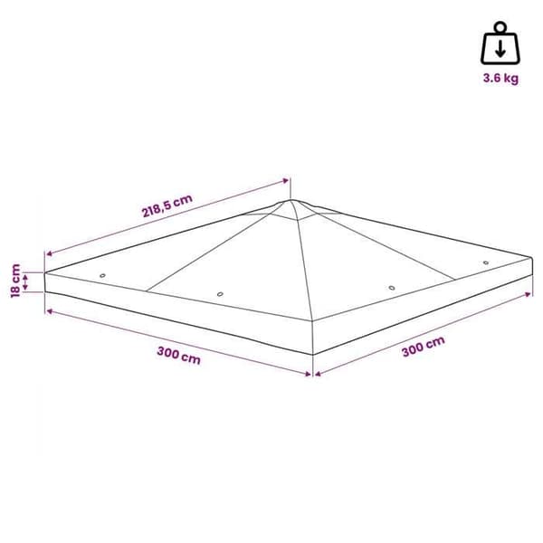 Gazebo betræk - EKSKLUSIV HUS - Sammenfoldelig - 300 x 300 cm - Vandtæt polyester - Stålramme Mol