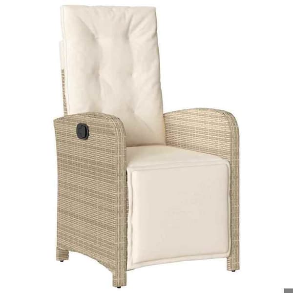 Maison Exclusive - 7 osan puutarhaterassipöytäryhmä, beige polyrottinki