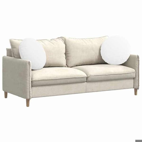 Maison Exclusive - Sittkuddar 2 st Tyg Vit Ø50 x 19 cm