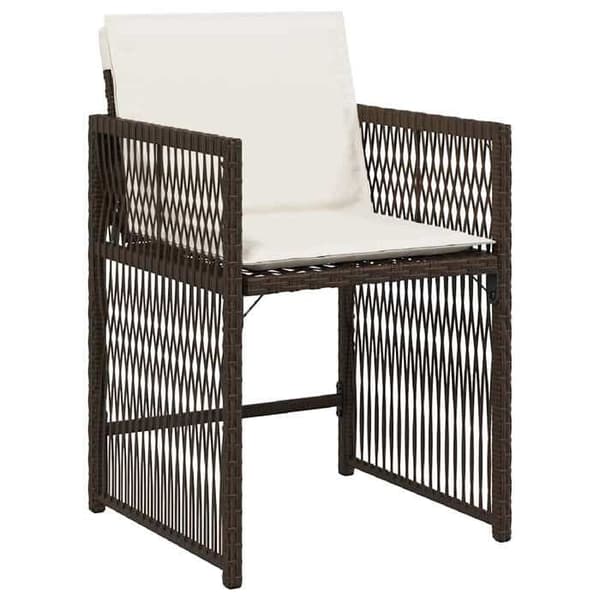 Trädgårdsmöbler - MAISON EXCLUSIVE - Set 9 delar - Brun - Poly rattan - Glasbord brun