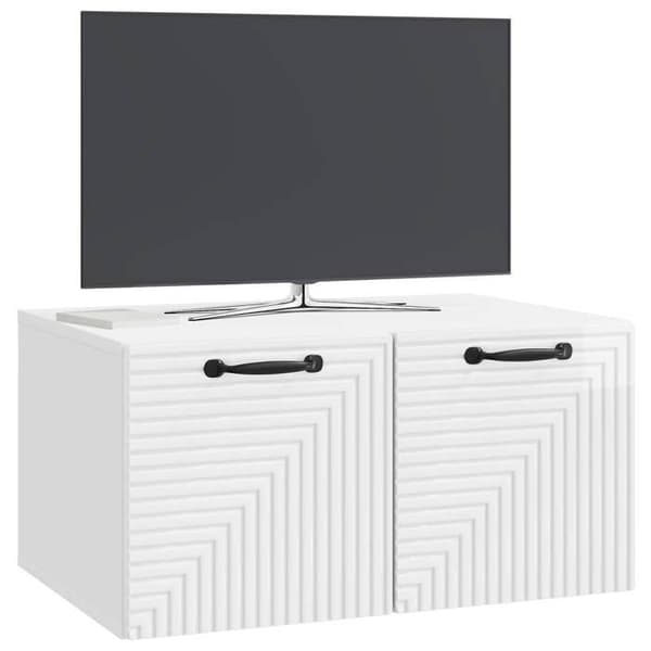 Exklusivt Hem - Väggmonterad TV-möbel Väggmontering Vit glansig 59,5 x 41 x 30 cm