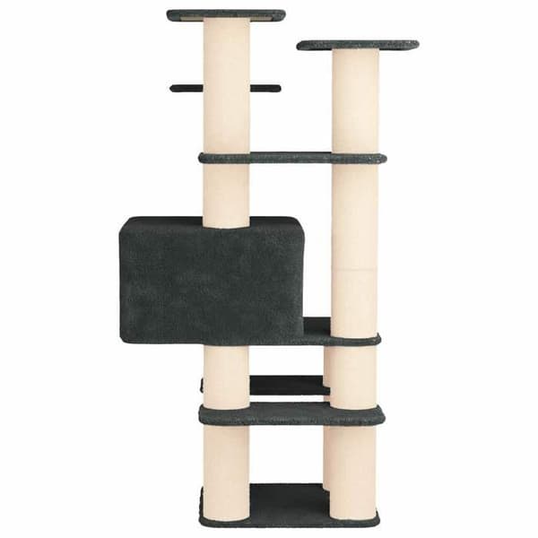 Maison Exclusive - Kattträd med sisal klöspålar Mörkgrå 161 cm