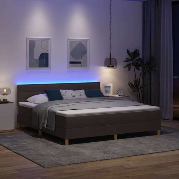 Maison Exclusive - LED-jousipatja Tummanruskea 180 x 200 cm kangas Mörkbrun