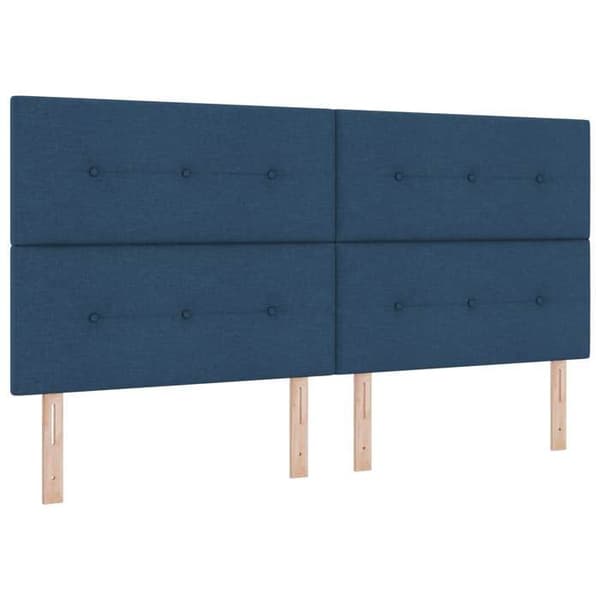 Maison Exclusive - Boxspring-sänky sinisellä patjalla 200 x 200 cm Kangas