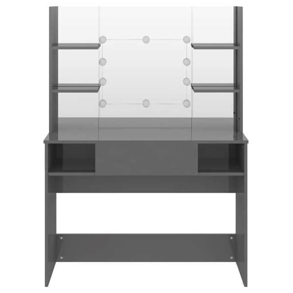 Maison Exclusive - Sminkbord med LED-belysning MDF Grå glansig Glänsande grå