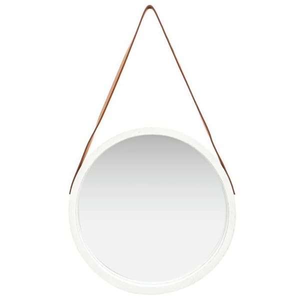 Maison Exclusive - Väggspegel med rem 50 cm Vit