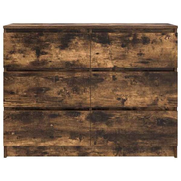 Maison Exclusive - Buffé ek rökig 100x35x76 cm ingenjörsträ Rökt ek