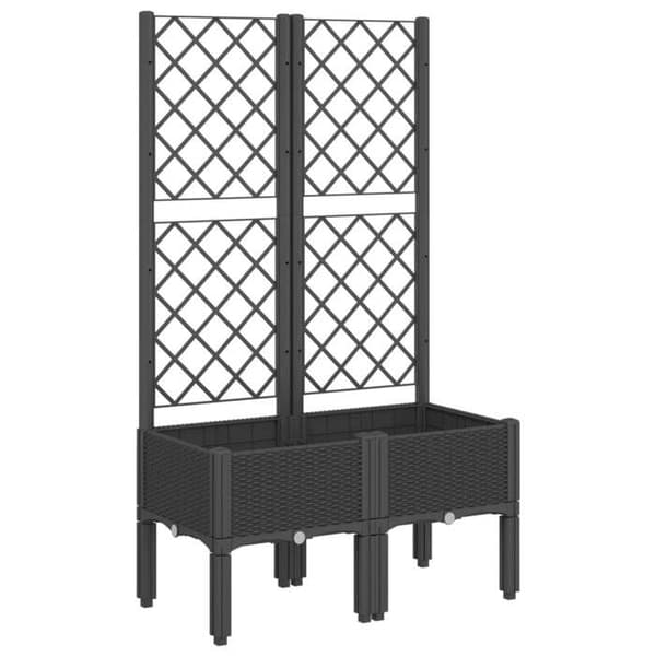 Maison Exclusive - Plantekasse med sort trellis 80x40x142 cm PP