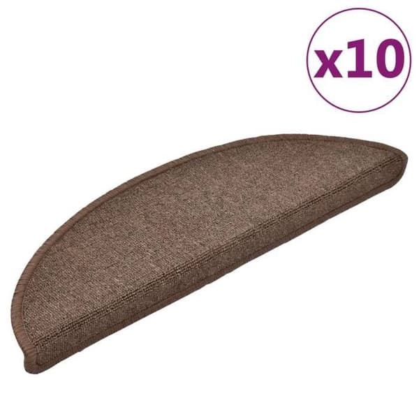 Maison Exclusive - Trappmatta 10 delar 56 x 17 x 3 cm kaffe brunt halvmåne brun kaffe