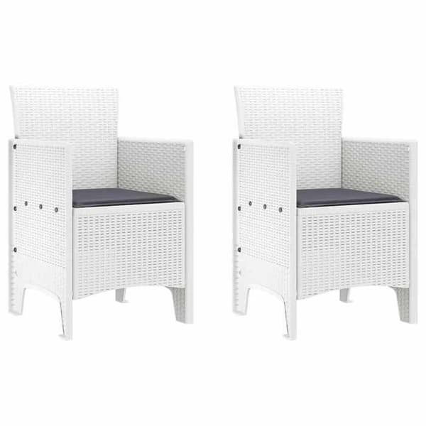 Maison Exclusive - Puutarhatuoli 2 kpl Valkoinen Polypropeeni