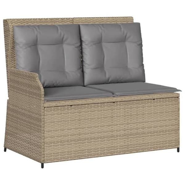 Maison Exclusive - Trädgårdsmöbler med kuddar 6 delar beige flätad resin