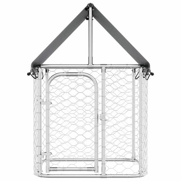 Maison Exclusive - Ulkoilma kennel katolla 100x100x150 cm silver-