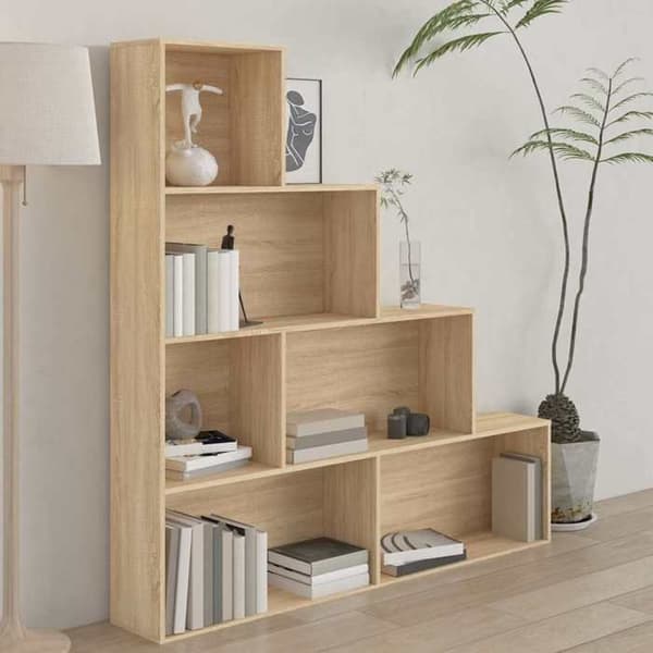 Maison Exclusive - Bibliotek/Rumseparator Sonoma Eg Ingeniørtræ