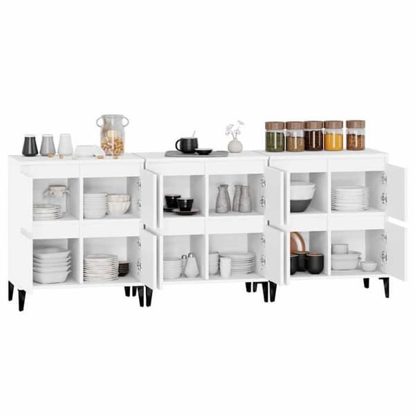 Buffé - Exklusivt Hem - Vit - 60x35x70 cm - Hållbart ingenjörsträ Vit