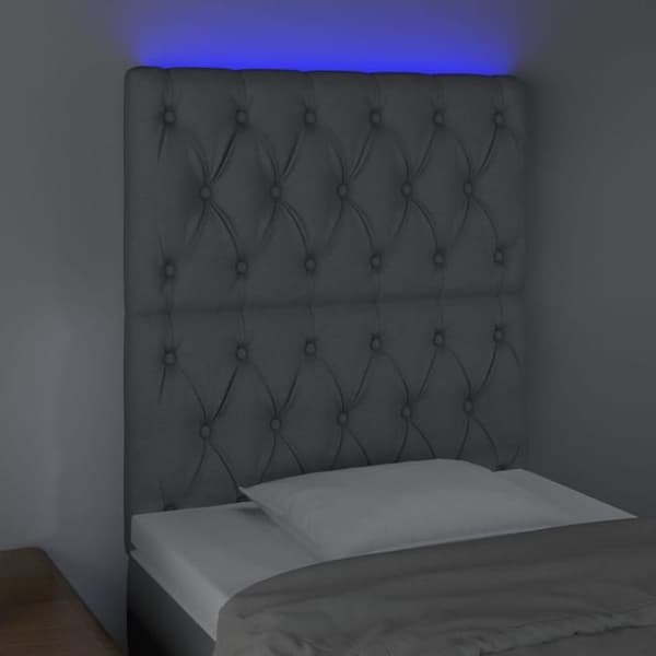 Maison Exclusive - LED-päätyharso Vaaleanharmaa 80x7x118/128 cm Kangas ljusgrått