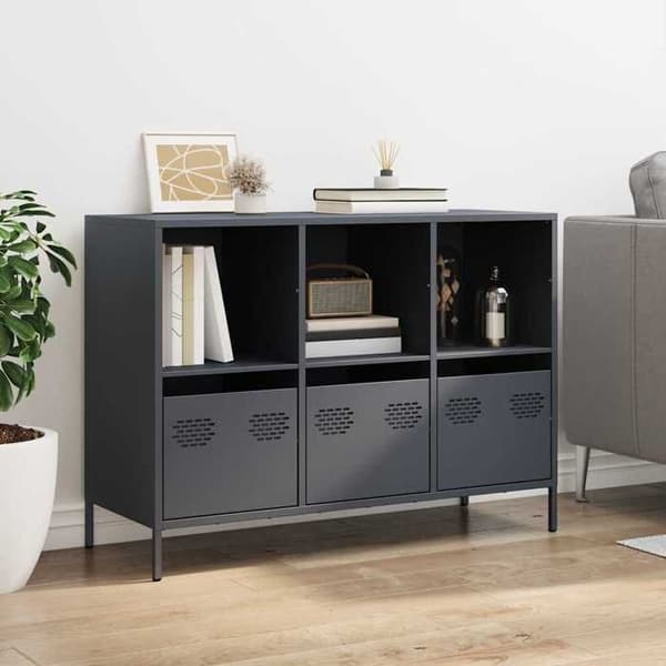 Maison Exclusive - Anthracite buffet 101,5x39x73,5 cm kylmävalssattua terästä