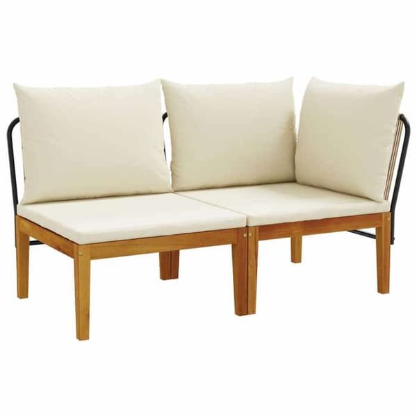 Maison Exclusive - 2 kpl Puutarhakalustesarja tyynyillä Luonnollinen