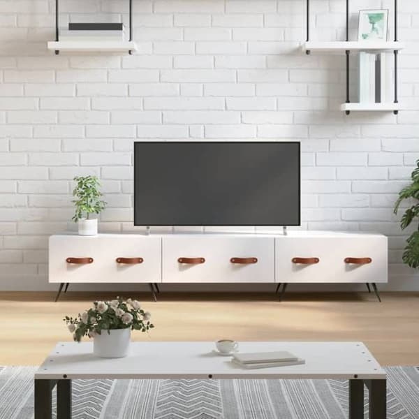 Maison Exclusive - TV-möbel vit glans 150x36x30 cm ingenjörsträ
