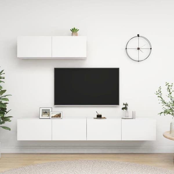 Maison Exclusive - TV-möbler 3 delar Vit Ingenjörsträ Matt vit
