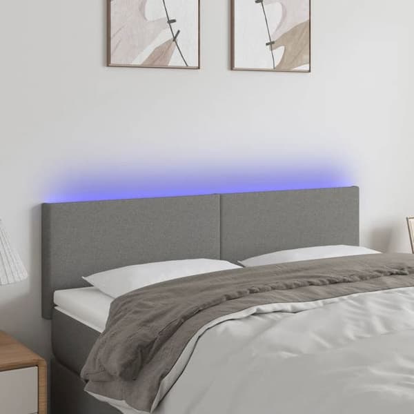 Maison Exclusive - LED-päätyharso Tummanharmaa 144x5x78/88 cm Kangas Mörkgrå