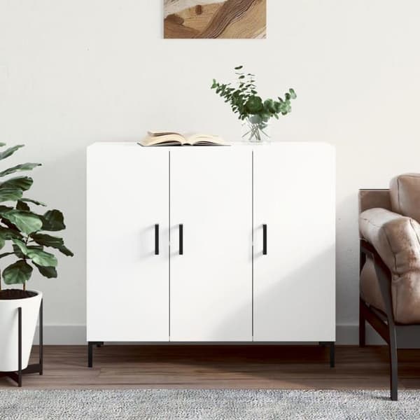 Maison Exclusive - Buffé vit 90x34x80 cm ingenjörsträ