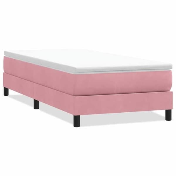 Sengestel - EKSKLUSIV HUS - 100x220 cm - Rosa - Velour - Lamelseng Ros