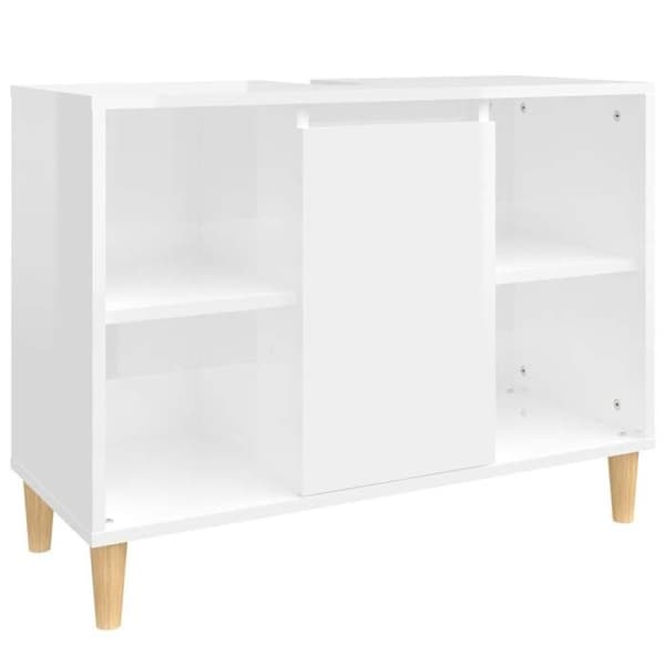 Maison Exclusive - Blank vit diskbänk 80x33x60 cm ingenjörsträ