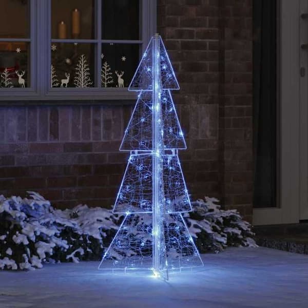 Juletræ - EKSKLUSIVT HUS - Moderne 120 cm - 100 LED blå - Akryl - USB-strøm Blå