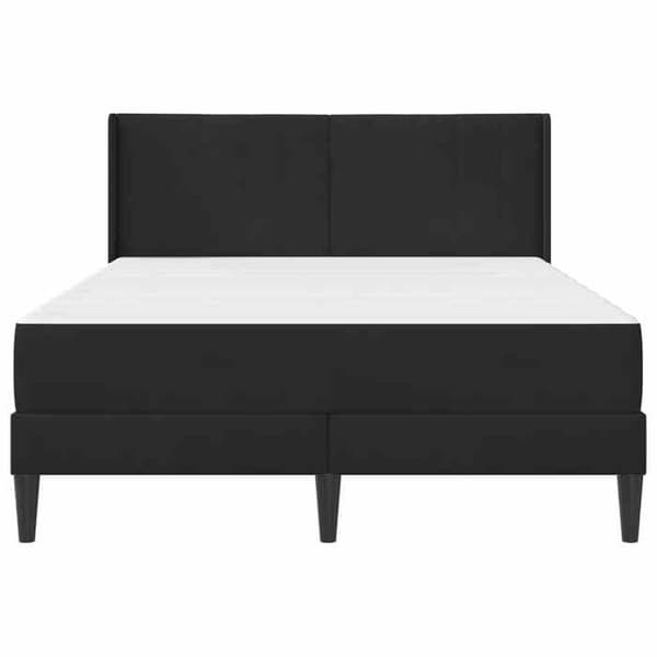 Sängram med madrass - EXKLUSIV HEM - Rektangulär form - 120 x 190 cm - Svart - Sammet & ribbor Svart