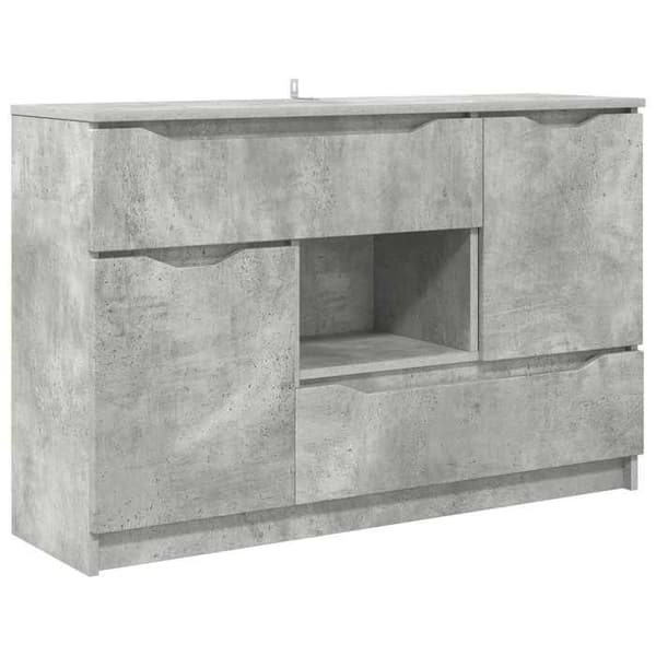 Maison Exclusive - Buffet Grå beton 100 x 30 x 65,6 Ingeniørtræ