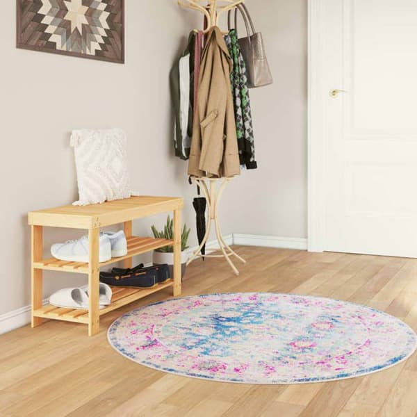 Maison Exclusive - Vaskbar multicolor tæppe Ø 120 cm mångfärgad