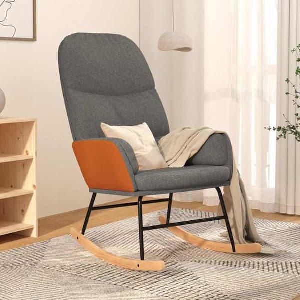 Maison Exclusive - Ljusgrå gungstol i tyg Ljusgrått