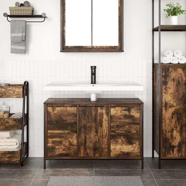 Maison Exclusive - Underskabs møbel med skuffer i røgfyldt eg 90x34,5x60 cm