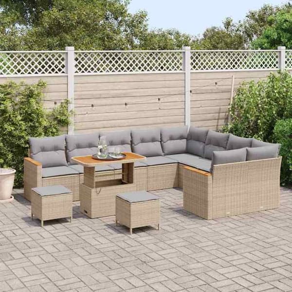 Lounge-soffor - MAISON EXCLUSIVE - 9-Sittplatser - Beige - Modulär - Poly rattan beige