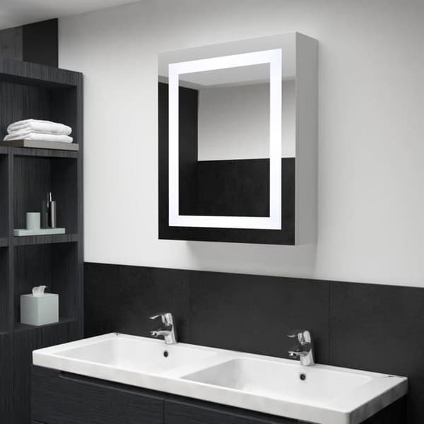 Maison Exclusive - LED-peilikaappi 50x13x70 cm vit och silver