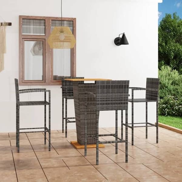 Maison Exclusive - 5 osan puutarhabaariharjoitussetti Harmaa Grå