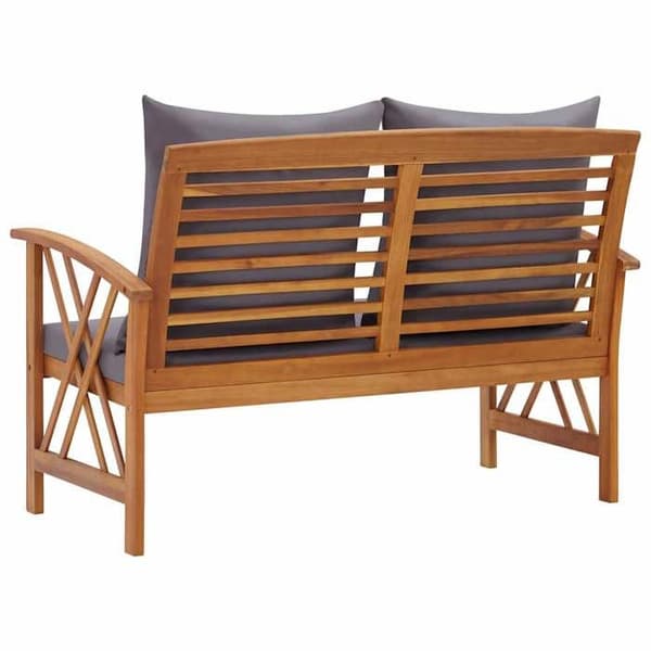 Maison Exclusive - Bænk til haven med puder 119 cm Solid akacietræ Ej specificerat
