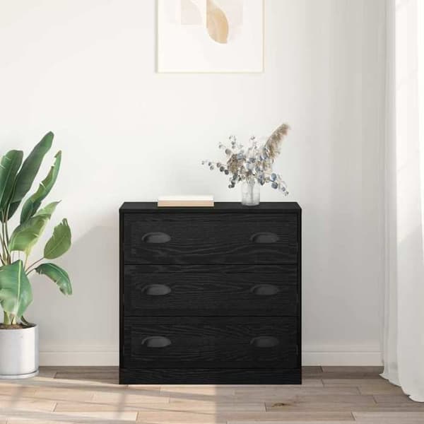 Maison Exclusive - Buffet Sort egetræ 70 x 35,5 x 67,5 cm Ingeniørtræ svart ek