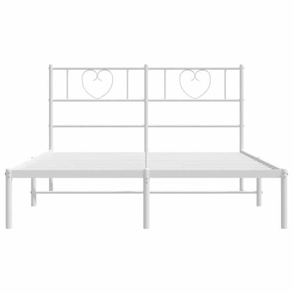 Sengestel - EKSKLUSIV HUS - 150x200 cm - Hvid metal - Hovedgærde inkl. - Lamelseng Vit