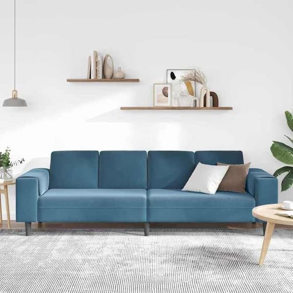 Soffa - EXKLUSIVT HUS - 250 cm - Blå - Polyester tyg - Nutida Blå
